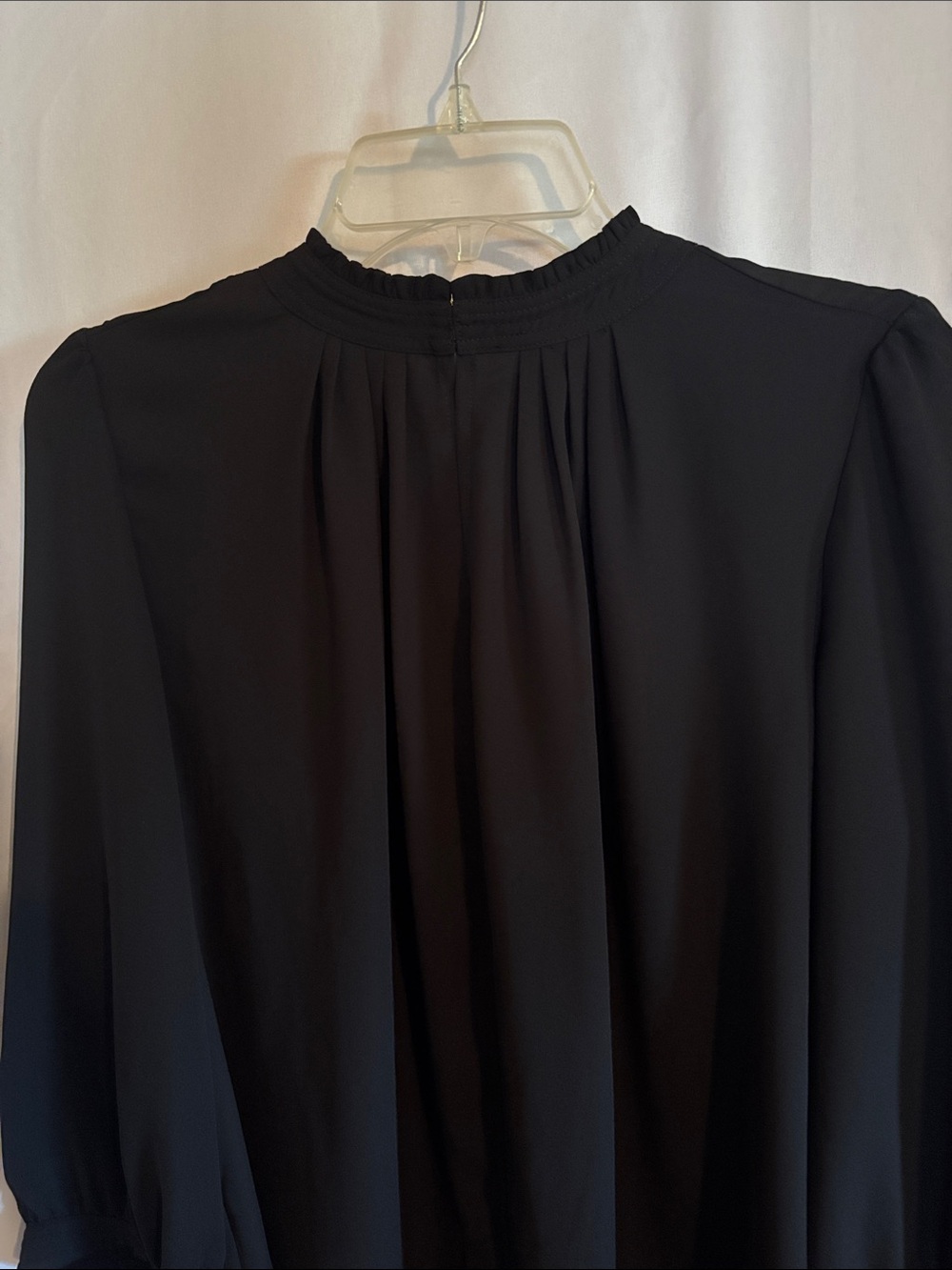 Worthington Black Long-Sleeve Blouse with Subtle Pleats - Picture 3 of 10